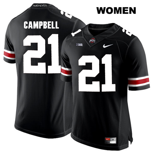 Ohio State Buckeyes Women's Parris Campbell #21 White Number Black Authentic Nike College NCAA Stitched Football Jersey FL19X03WT